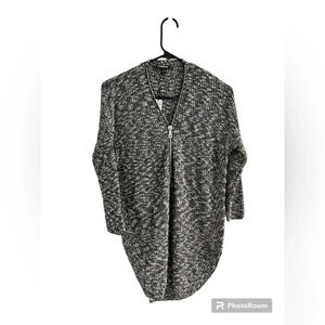 Express Women’s Gray Knit Tunic with Zipper Size XS Cozy, longline, warm
